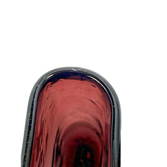 Vintage Amethyst to Clear 11" Fan Vase Hand Blown Glass - Picture 6 of 15